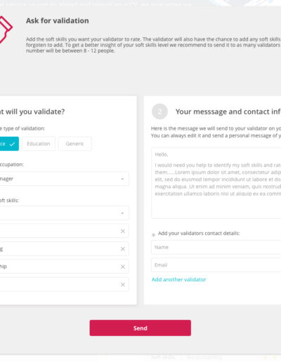 Ask for validation, modal window.